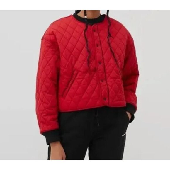 Nike Jordan Women's Quilted Flight Jacket Reversible Black Red Large NEW NWT - Picture 2 of 12
